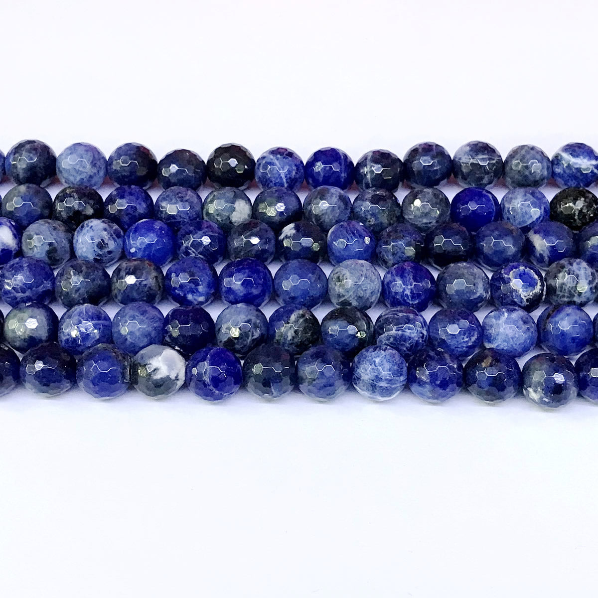 CSO04 Sodalite Gemstone Beads Faceted Round 10mm 15" Strand