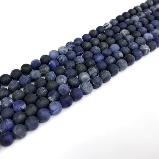 CSO08 Sodalite Gemstone Beads Matte Round 4mm 15" Strand