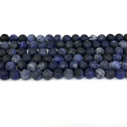 CSO08 Sodalite Gemstone Beads Matte Round 4mm 15" Strand