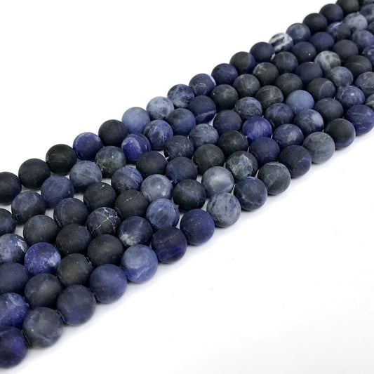 CSO09 Sodalite Gemstone Beads Matte Round 6mm 15" Strand