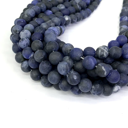 CSO10 Sodalite Gemstone Beads Matte Round 8mm 15" Strand