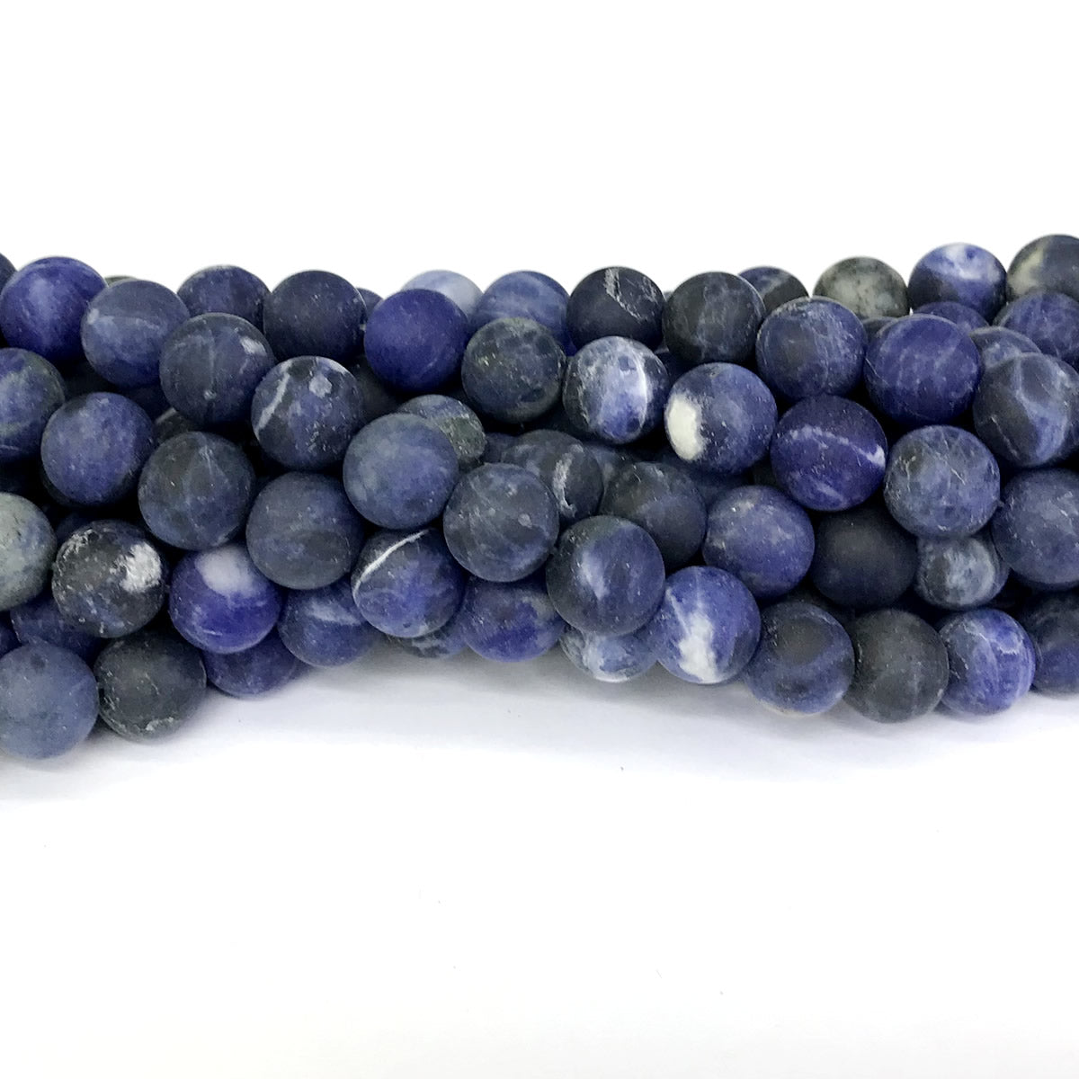 CSO11 Sodalite Gemstone Beads Matte Round 10mm 15" Strand