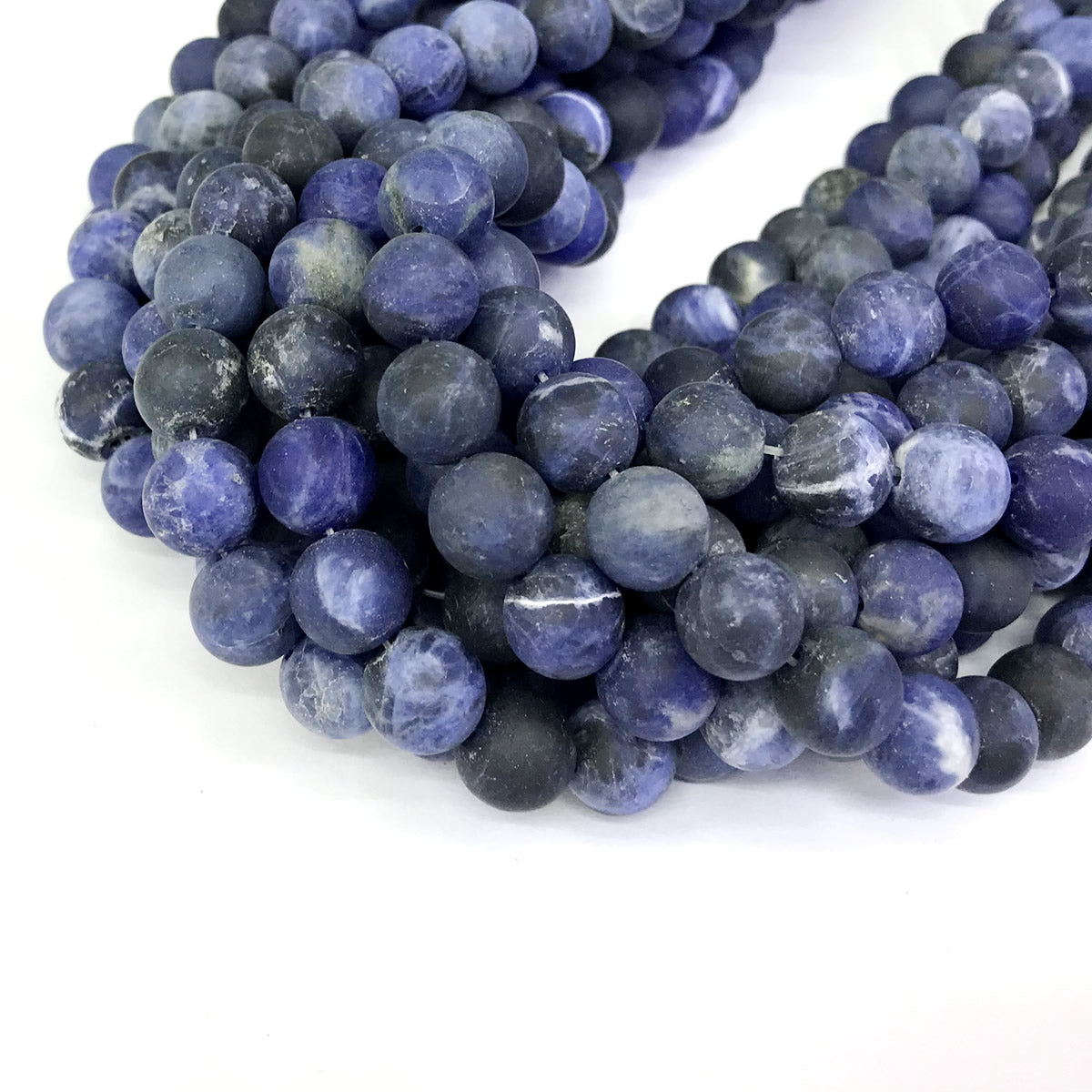 CSO11 Sodalite Gemstone Beads Matte Round 10mm 15" Strand