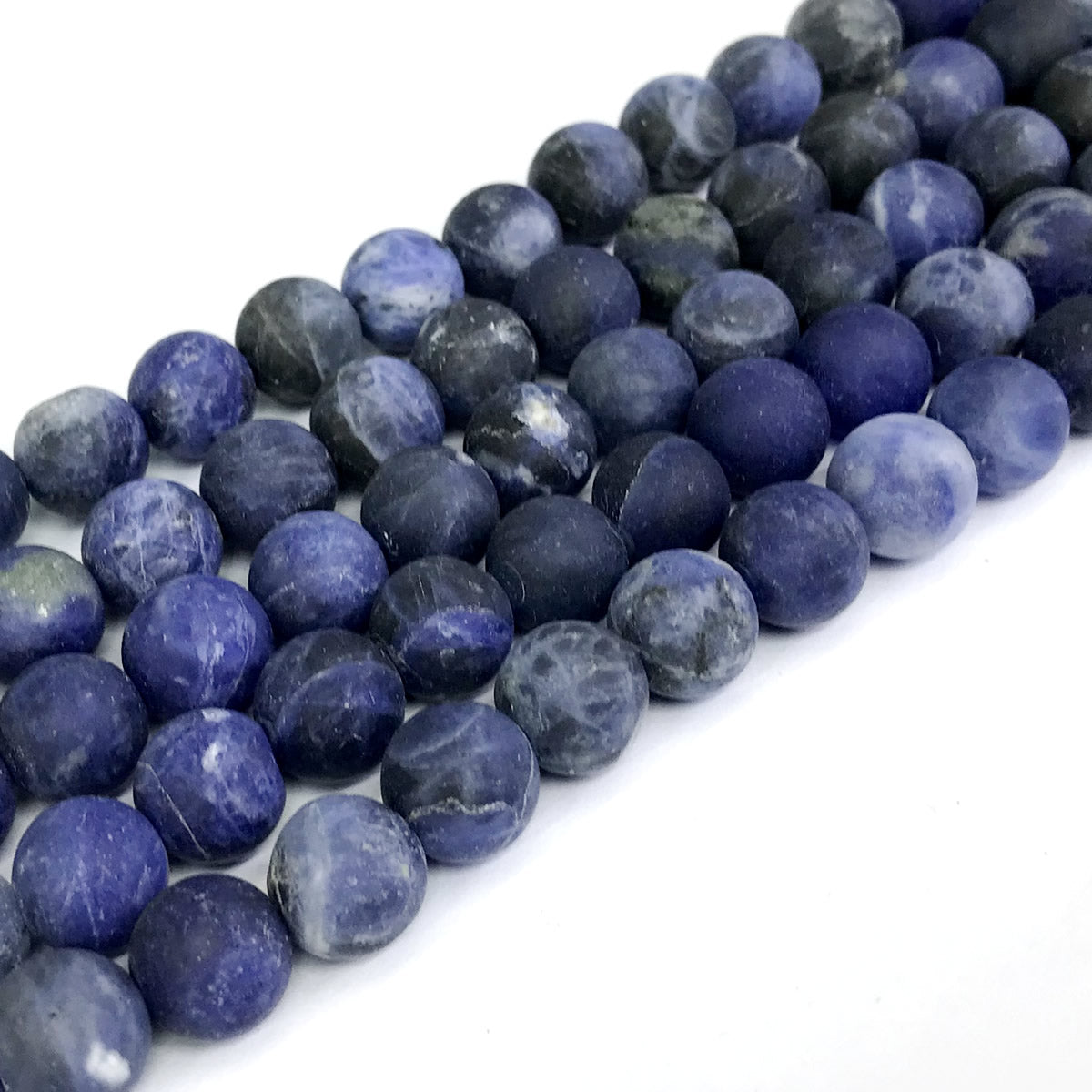 CSO12 Sodalite Gemstone Beads Matte Round 12mm 15" Strand