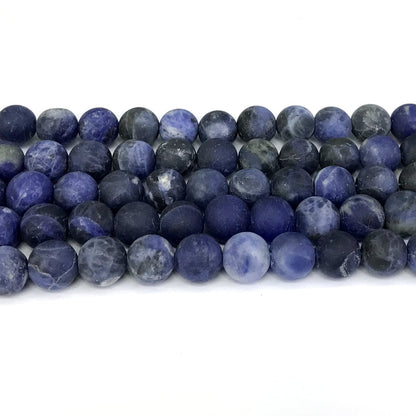 CSO12 Sodalite Gemstone Beads Matte Round 12mm 15" Strand