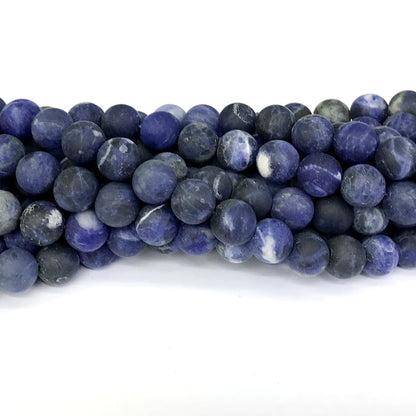 CSO12 Sodalite Gemstone Beads Matte Round 12mm 15" Strand