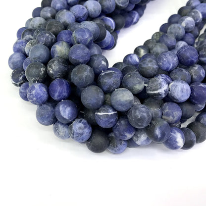 CSO12 Sodalite Gemstone Beads Matte Round 12mm 15" Strand