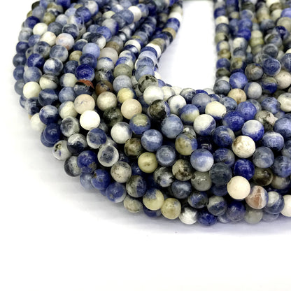 CSO17 Sodalite Gemstone Beads Smooth Round 6mm 15" Strand