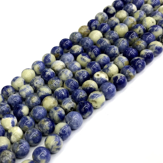 CSO18 Sodalite Gemstone Beads Smooth Round 8mm 15" Strand