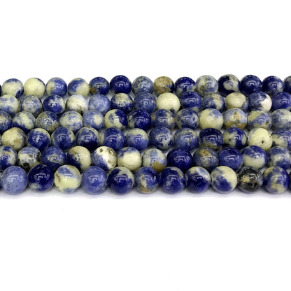 CSO18 Sodalite Gemstone Beads Smooth Round 8mm 15" Strand