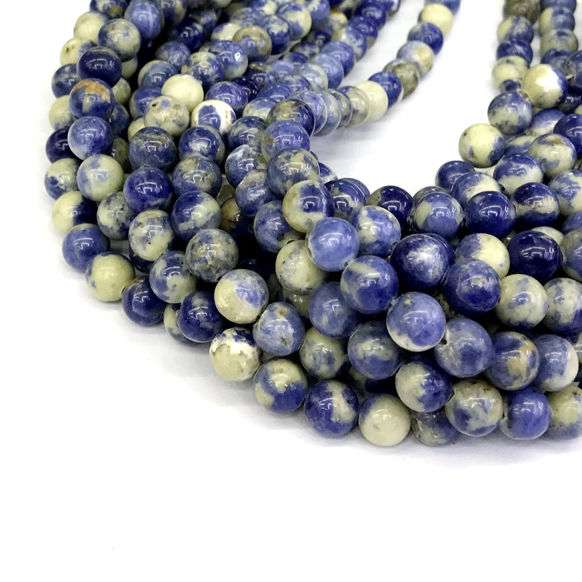 CSO18 Sodalite Gemstone Beads Smooth Round 8mm 15" Strand