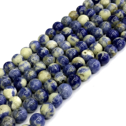 CSO19 Sodalite Gemstone Beads Smooth Round 10mm 15" Strand