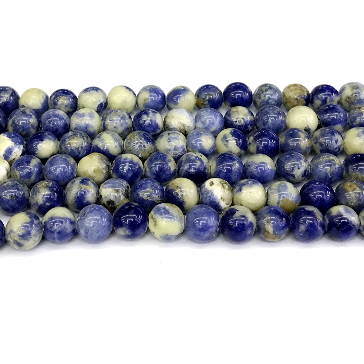 CSO19 Sodalite Gemstone Beads Smooth Round 10mm 15" Strand