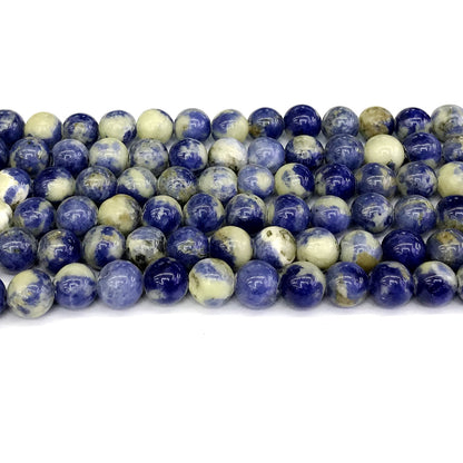 CSO19 Sodalite Gemstone Beads Smooth Round 10mm 15" Strand