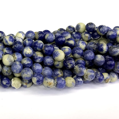 CSO19 Sodalite Gemstone Beads Smooth Round 10mm 15" Strand