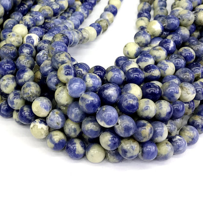 CSO19 Sodalite Gemstone Beads Smooth Round 10mm 15" Strand