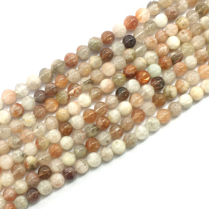 CSS02 Golden Sunstone Beads Smooth Round 6mm 15.5" Strand