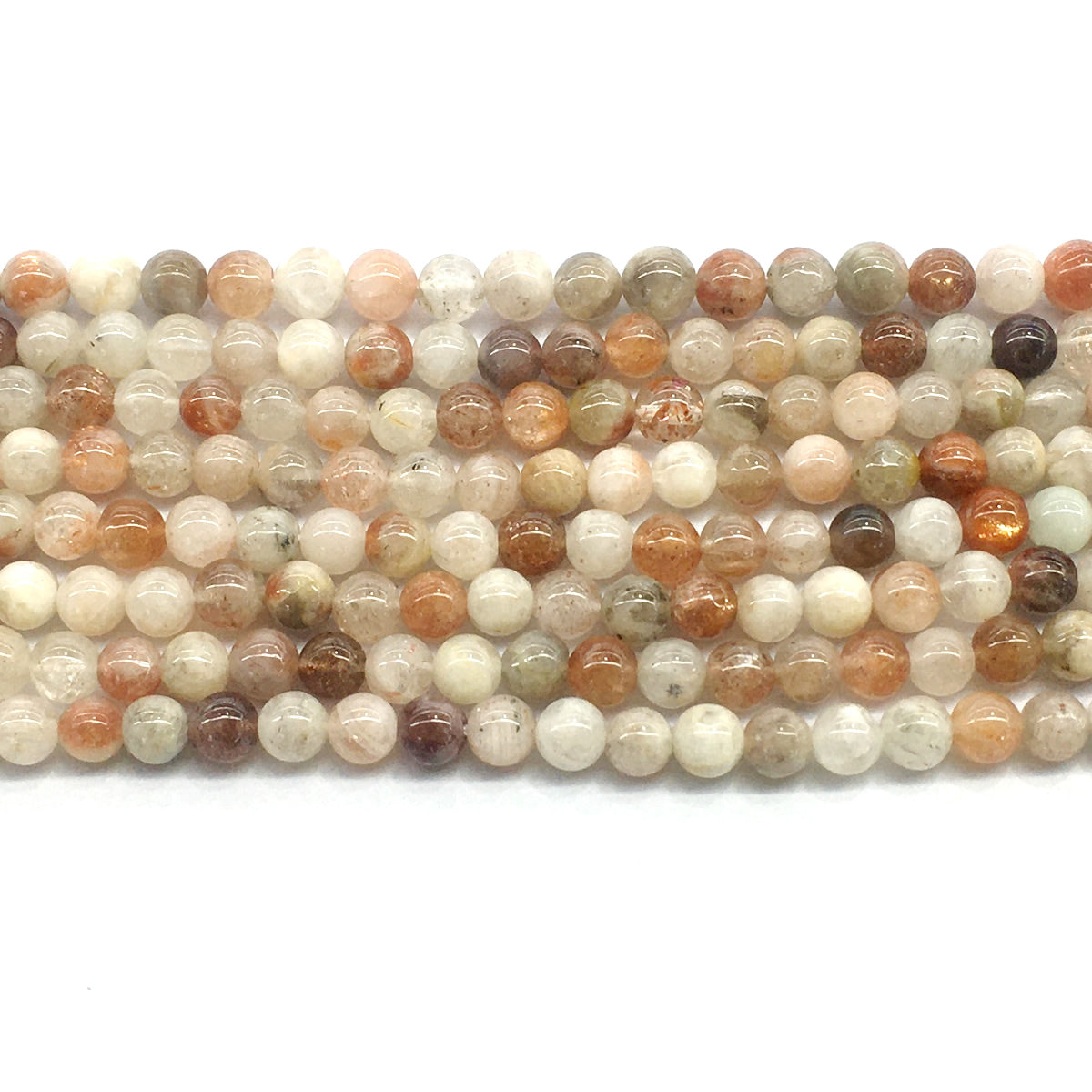 CSS02 Golden Sunstone Beads Smooth Round 6mm 15.5" Strand