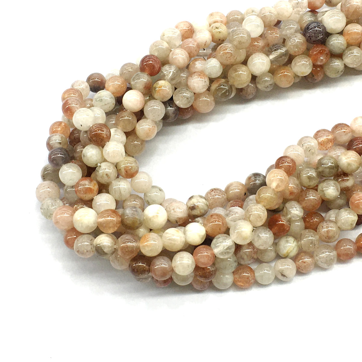 CSS02 Golden Sunstone Beads Smooth Round 6mm 15.5" Strand