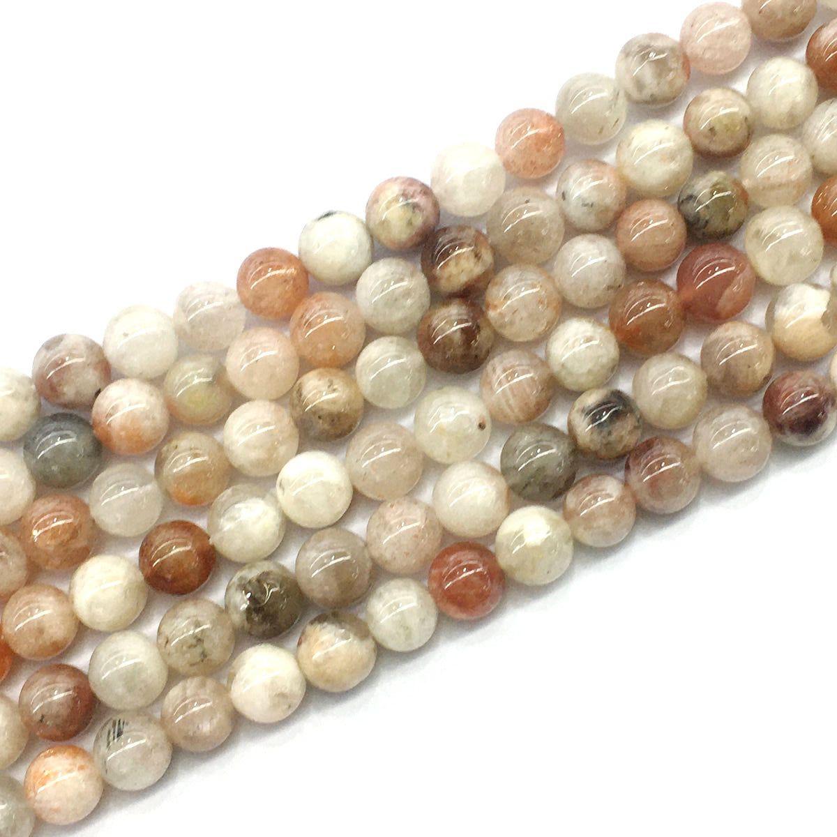 CSS03 Golden Sunstone Beads Smooth Round 8mm 15.5" Strand