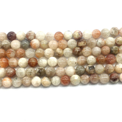 CSS03 Golden Sunstone Beads Smooth Round 8mm 15.5" Strand