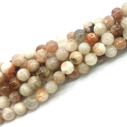 CSS03 Golden Sunstone Beads Smooth Round 8mm 15.5" Strand