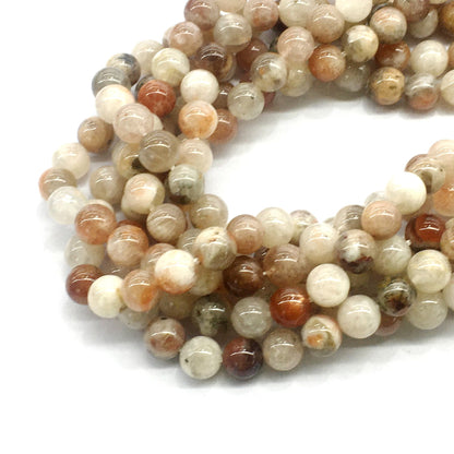 CSS03 Golden Sunstone Beads Smooth Round 8mm 15.5" Strand