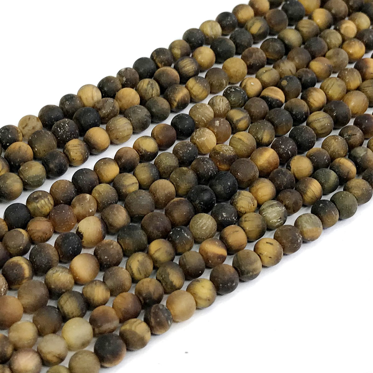 CTE08 Yellow Tiger Eye Beads Matte Round 4mm 15" Strand