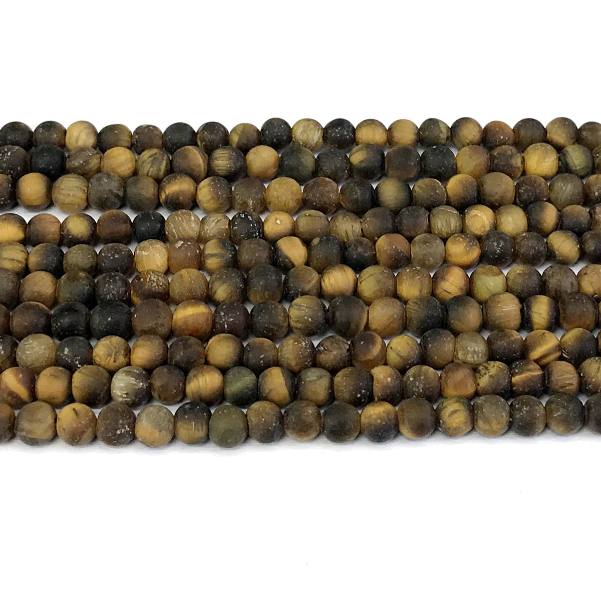 CTE08 Yellow Tiger Eye Beads Matte Round 4mm 15" Strand