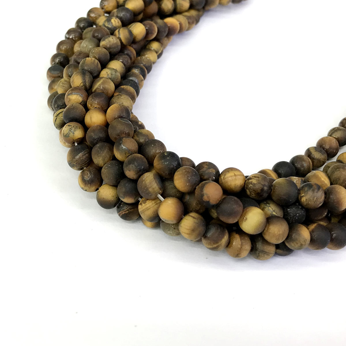 CTE09 Yellow Tiger Eye Beads Matte Round 6mm 15" Strand