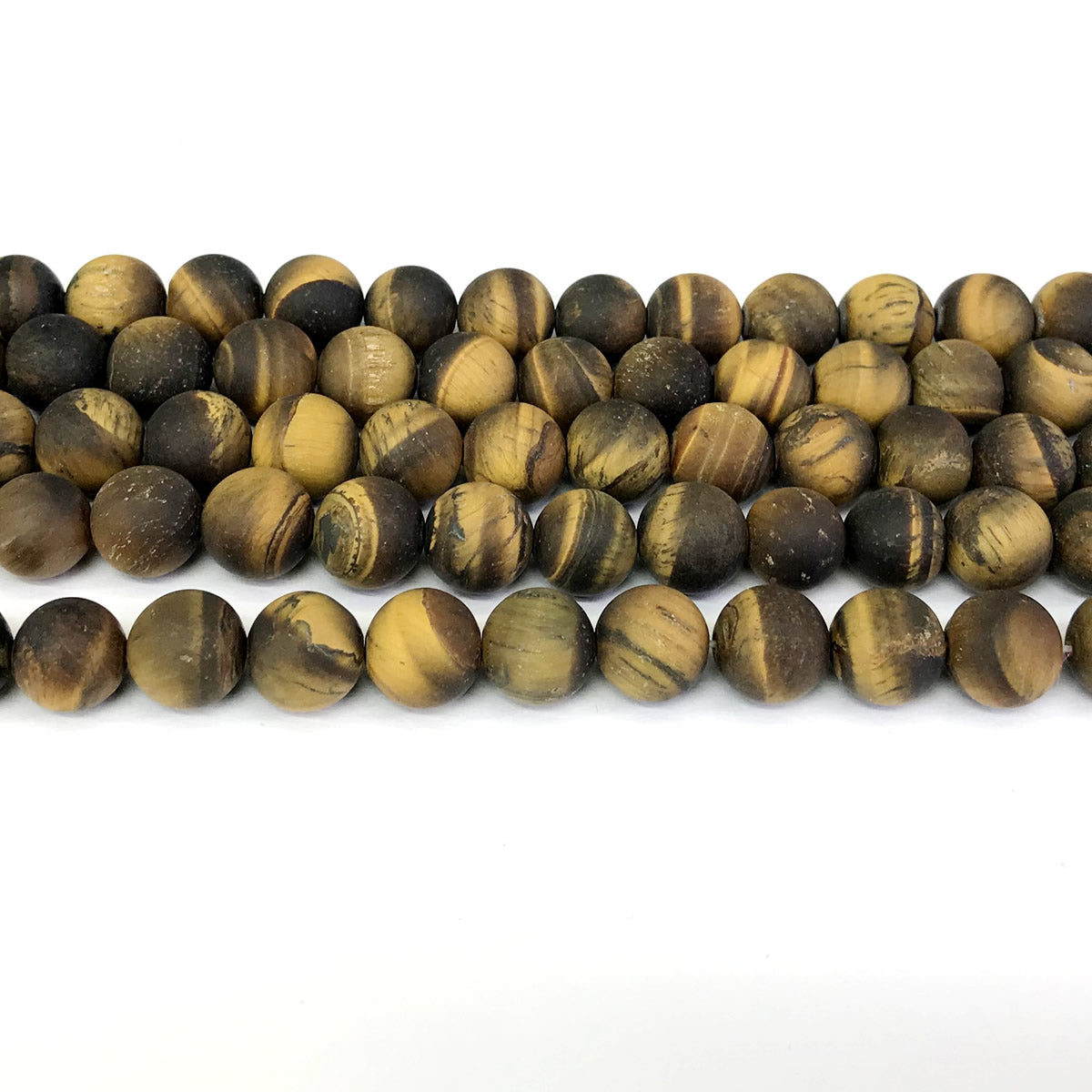 CTE11 Yellow Tiger Eye Beads Matte Round 10mm 15" Strand