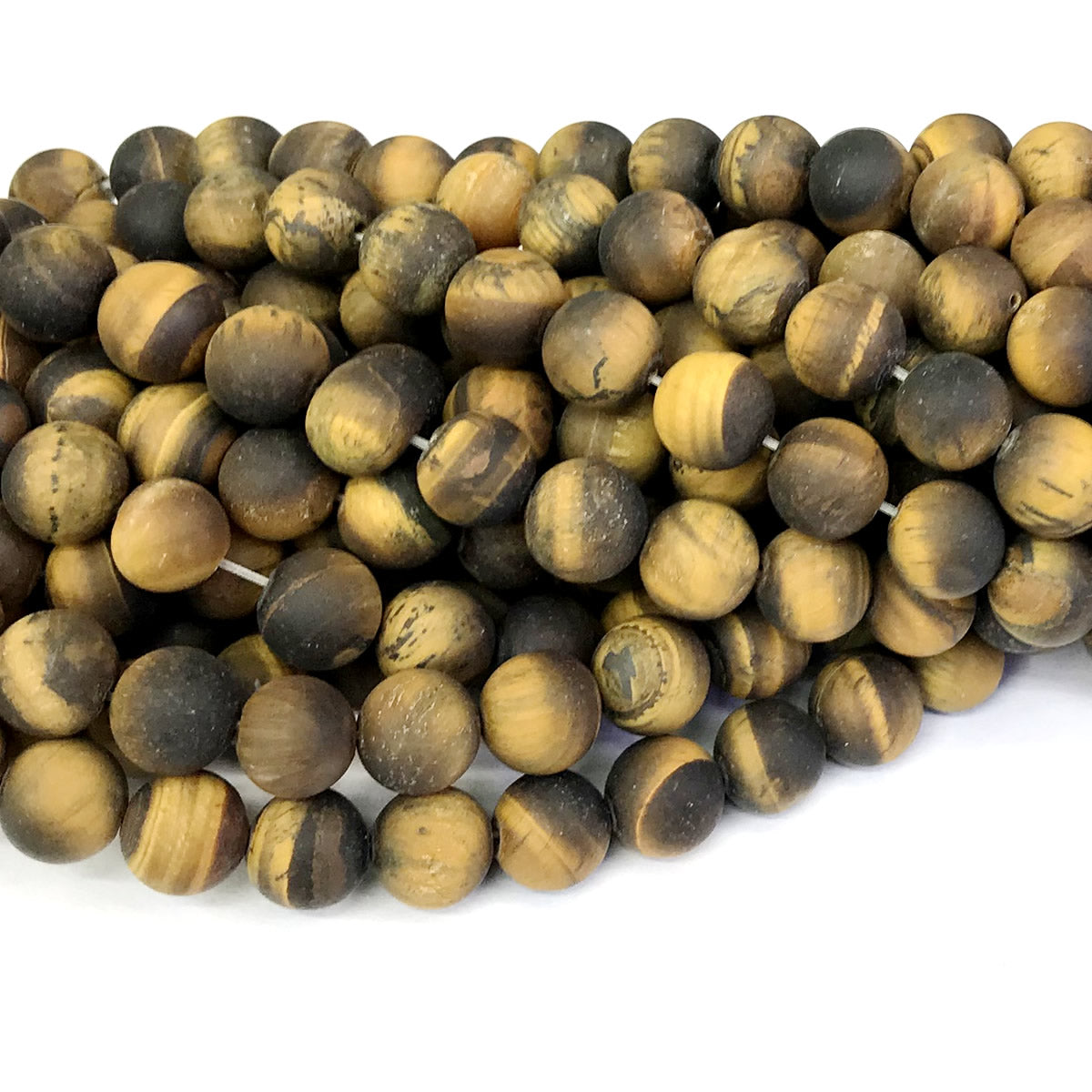 CTE11 Yellow Tiger Eye Beads Matte Round 10mm 15" Strand