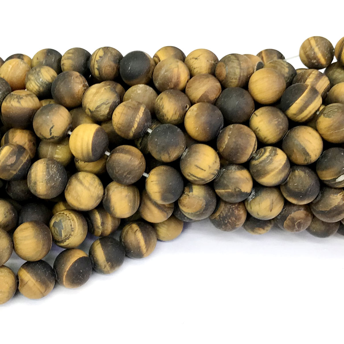 CTE12 Yellow Tiger Eye Beads Matte Round 12mm 15" Strand