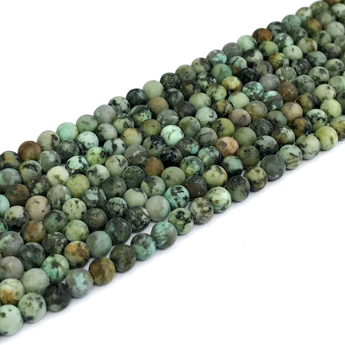 CTU08 African Turquoise Beads Matte Round 4mm 15" Strand