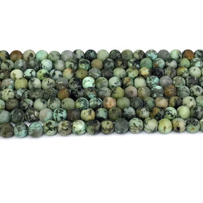 CTU08 African Turquoise Beads Matte Round 4mm 15" Strand