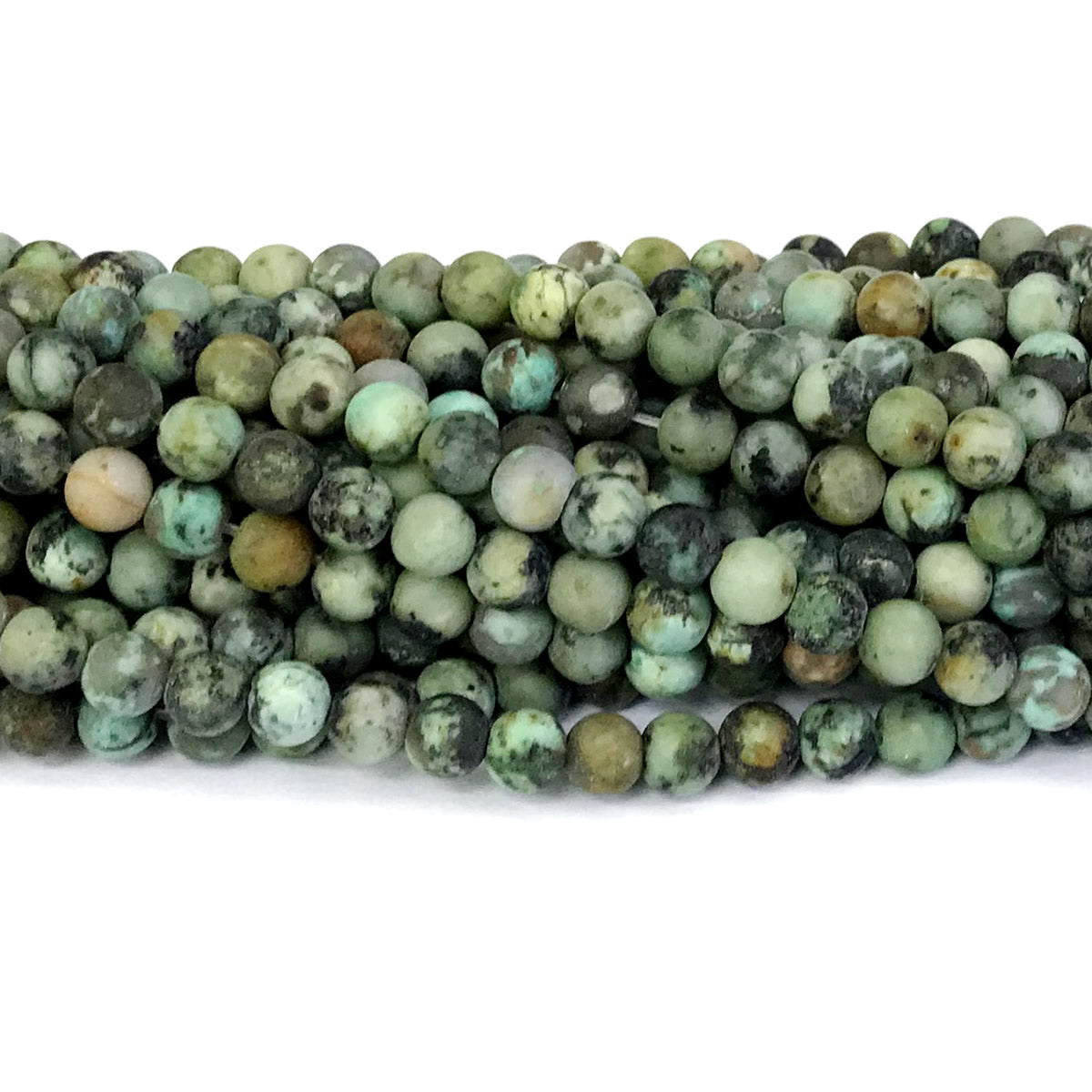 CTU08 African Turquoise Beads Matte Round 4mm 15" Strand