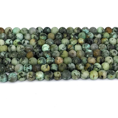 CTU09 African Turquoise Beads Matte Round 6mm 15" Strand