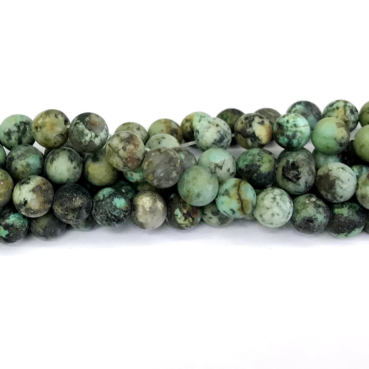 CTU12 African Turquoise Beads Matte Round 12mm 15" Strand