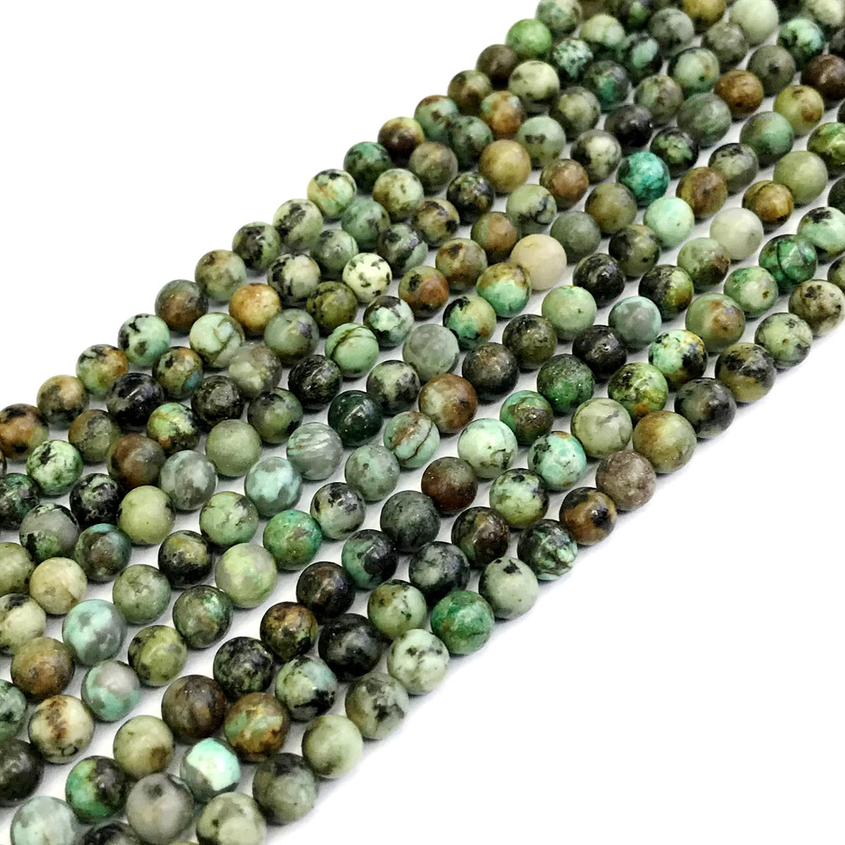 CTU16 African Turquoise Beads Smooth Round 4mm 15" Strand