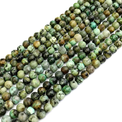 CTU16 African Turquoise Beads Smooth Round 4mm 15" Strand