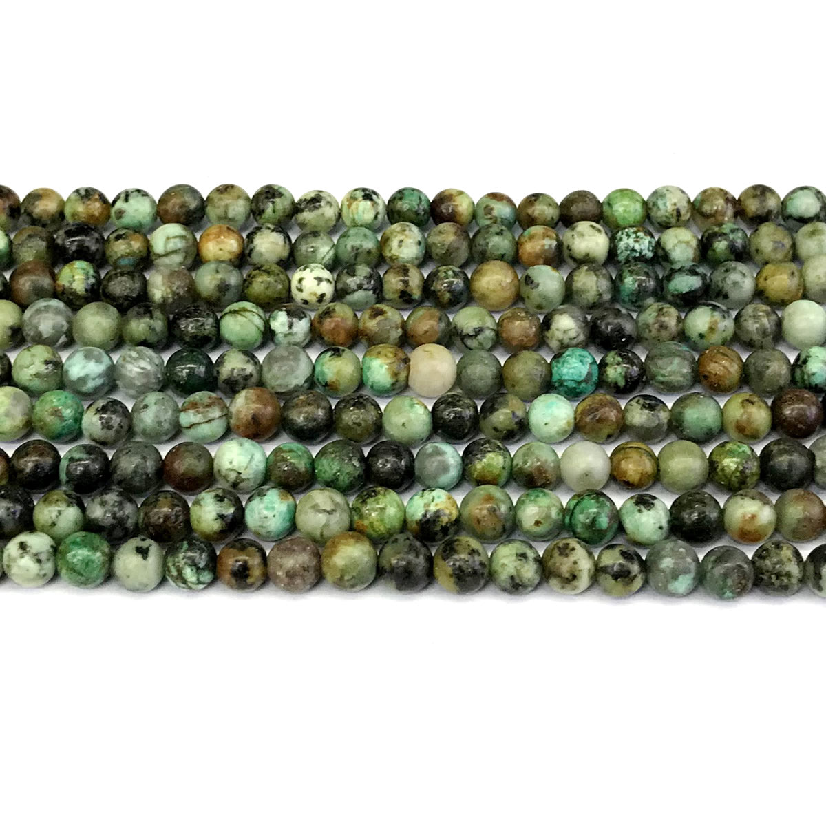 CTU16 African Turquoise Beads Smooth Round 4mm 15" Strand