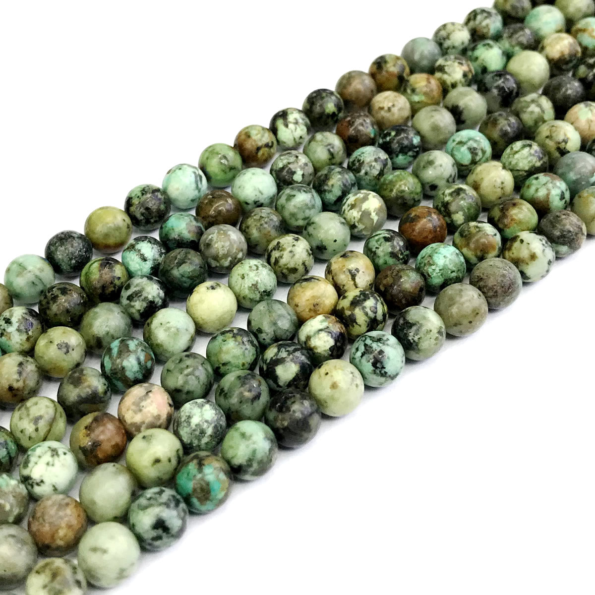 CTU17 African Turquoise Beads Smooth Round 6mm 15" Strand