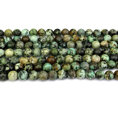 CTU17 African Turquoise Beads Smooth Round 6mm 15" Strand