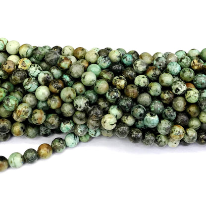 CTU17 African Turquoise Beads Smooth Round 6mm 15" Strand