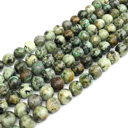 CTU18 African Turquoise Beads Smooth Round 8mm 15" Strand