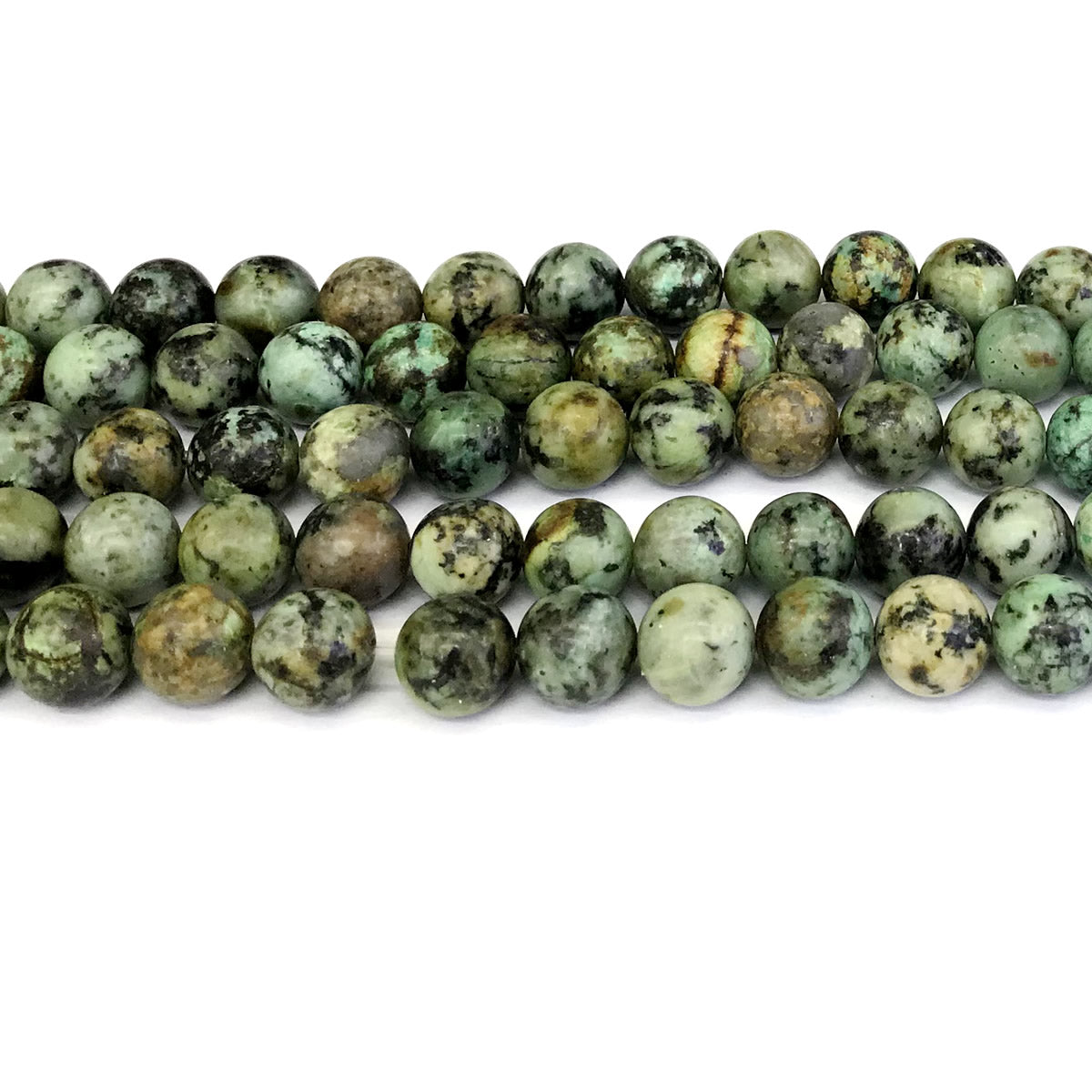 CTU19 African Turquoise Beads Smooth Round 10mm 15" Strand