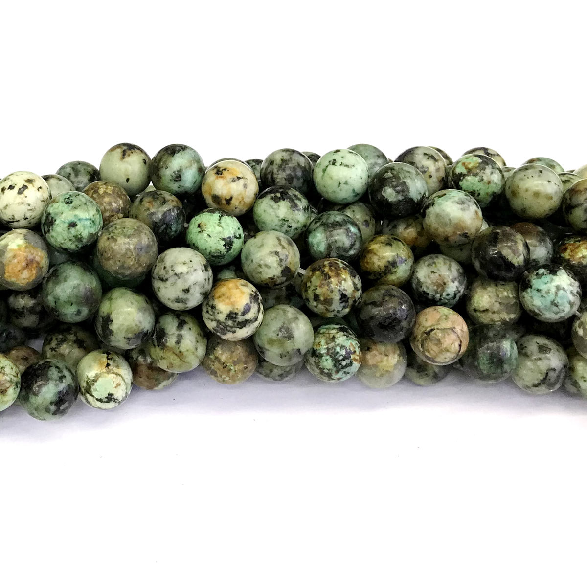 CTU19 African Turquoise Beads Smooth Round 10mm 15" Strand