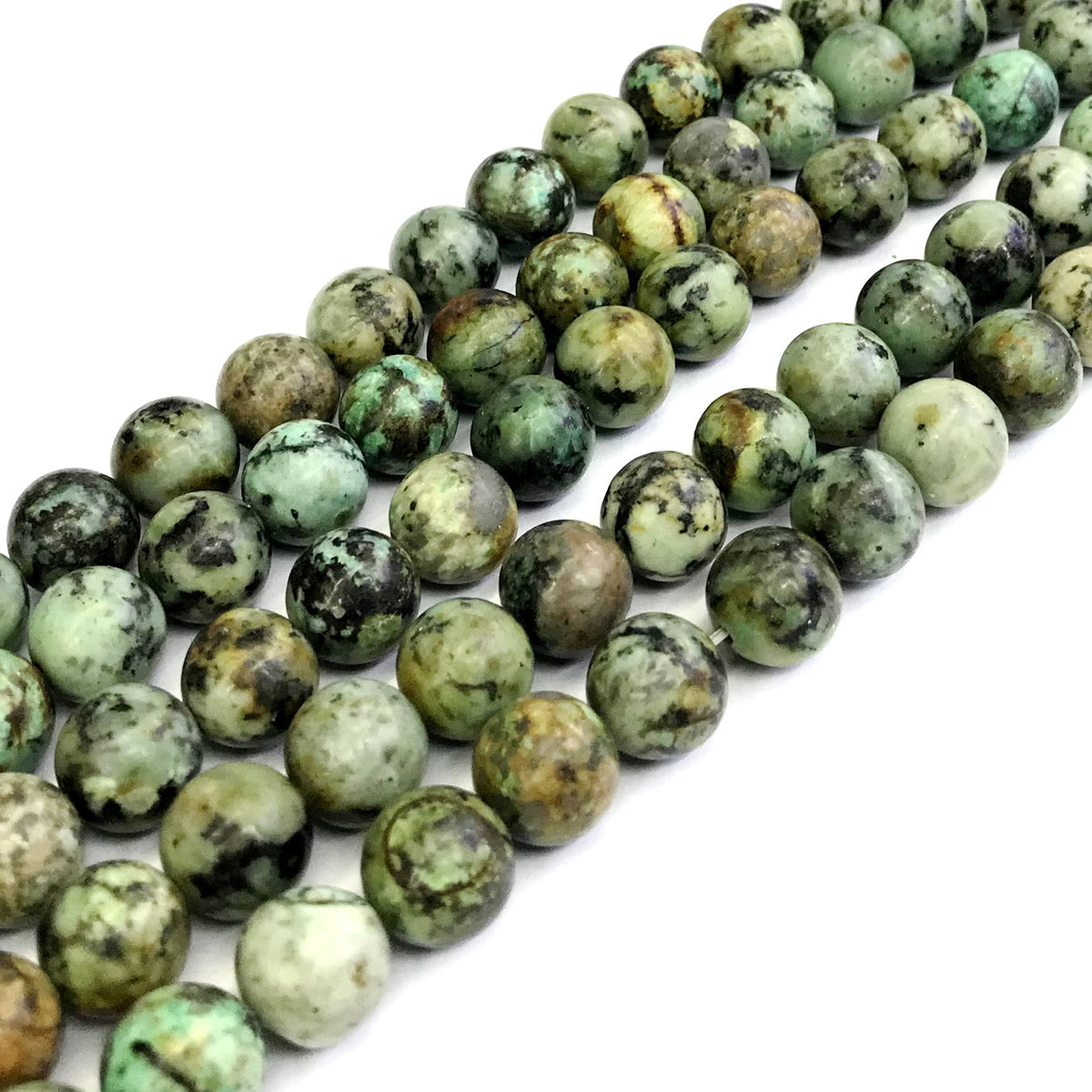 CTU20 African Turquoise Beads Smooth Round 12mm 15" Strand