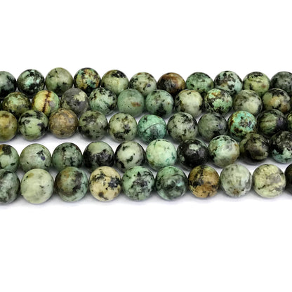 CTU20 African Turquoise Beads Smooth Round 12mm 15" Strand