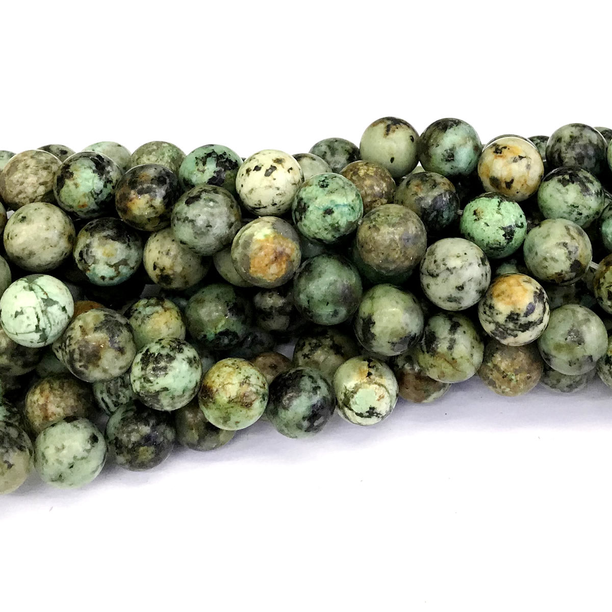 CTU20 African Turquoise Beads Smooth Round 12mm 15" Strand